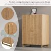 Modern Home Bar Cabinet Carved Wine Cabinet With Storage - Natural - Image 8