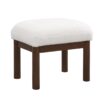 Modern Accent Chair With Ottoman, Mid Century Lounge Chair With Footrest, Comfy Fabric Armchair Upholstered Set With Solid Wood Frame For Living Room - White - Image 18