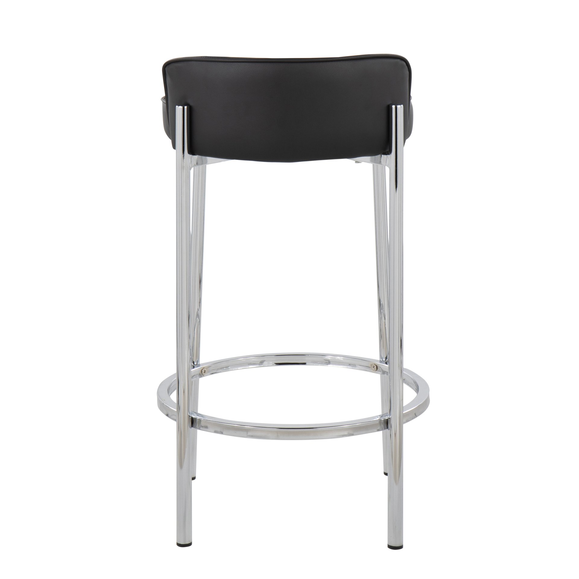 Chloe - Contemporary Counter Stool (Set of 2) - Chrome / Black - Image 5