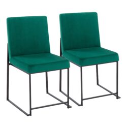 Fuji - Contemporary High Back Dining Chair (Set of 2) - Black / Green