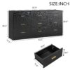 9 Drawer Dresser For Bedroom Ample Storage Wide Chest Of Drawers - Black - Image 3