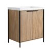 Modern 30" Freestanding Bathroom Vanity With Resin Sink & Soft Close Cabinet Doors - Light Coffee - Image 11