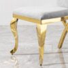 Gorgeous Streamlined High Back Fabric Stainless Steel Dining Chair (Set of 2) - Gold / Gray - Image 9