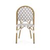 Outdoor Rattan And Aluminum French Bistro Chairs Set Bamboo - White / Gray - Image 5