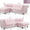 Nola - Sofa Chaise - Pink - Image 5