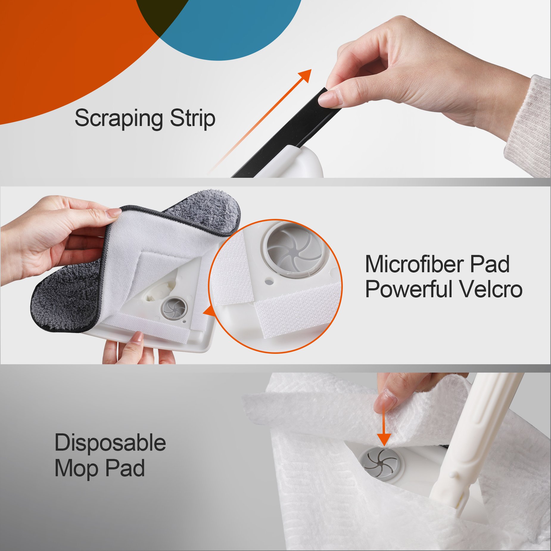 Effortless Wall Cleaning Mop With Disposable Pads, Versatile Triangle Design - White - Image 6