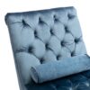 Velvet Chaise Lounge Chair With Pillow, Button Tufted Upholstered - Light Blue - Image 15