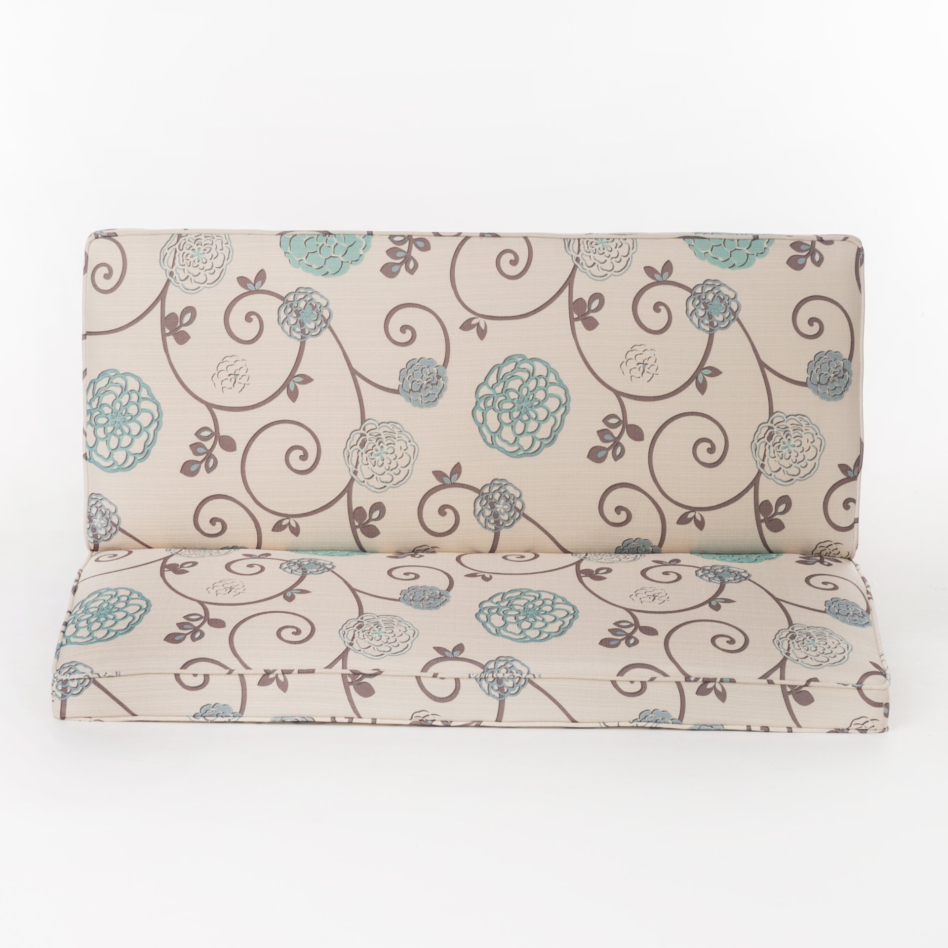 Contemporary Loveseat With Upholstered Fabric And Birch Wood Legs - White / Multi - Image 8