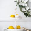 Two Tiered Round Wooden Tray - White - Image 5