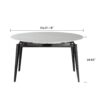 Modern Extendable Round Dining Table With Sintered Stone Top - White / Black - Image 3