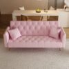 Convertible Double Folding Living Room Sofa Bed - Pink - Image 2