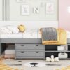 Versatile Full Bed With Trundle, Under Bed Storage Box And Nightstand - Gray - Image 12