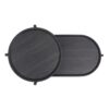Round Coffee Table With Storage Tray 2 Tier Oval End Tables Wooden Small Side Table For Living Room - Black - Image 12