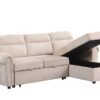 Ashton - Reversible Sleeper Sectional Sofa Chaise - Beige - Image 5