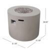 Magnesium Oxide Round Fire Pit With 40, 000 Btu For Patio Use - Light Gray - Image 3