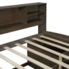 Full Size Daybed With 2 Bedside Cabinets, Upper Shelves And 4 Drawers - Antique Brown - Image 10