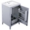 Modern 20.3" Bathroom Vanity With Sink And Functional Storage - Gray - Image 16