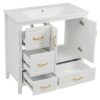 Elegant Freestanding Bathroom Vanity With Sink, Soft Closing Cabinet & Drawers - White - Image 17