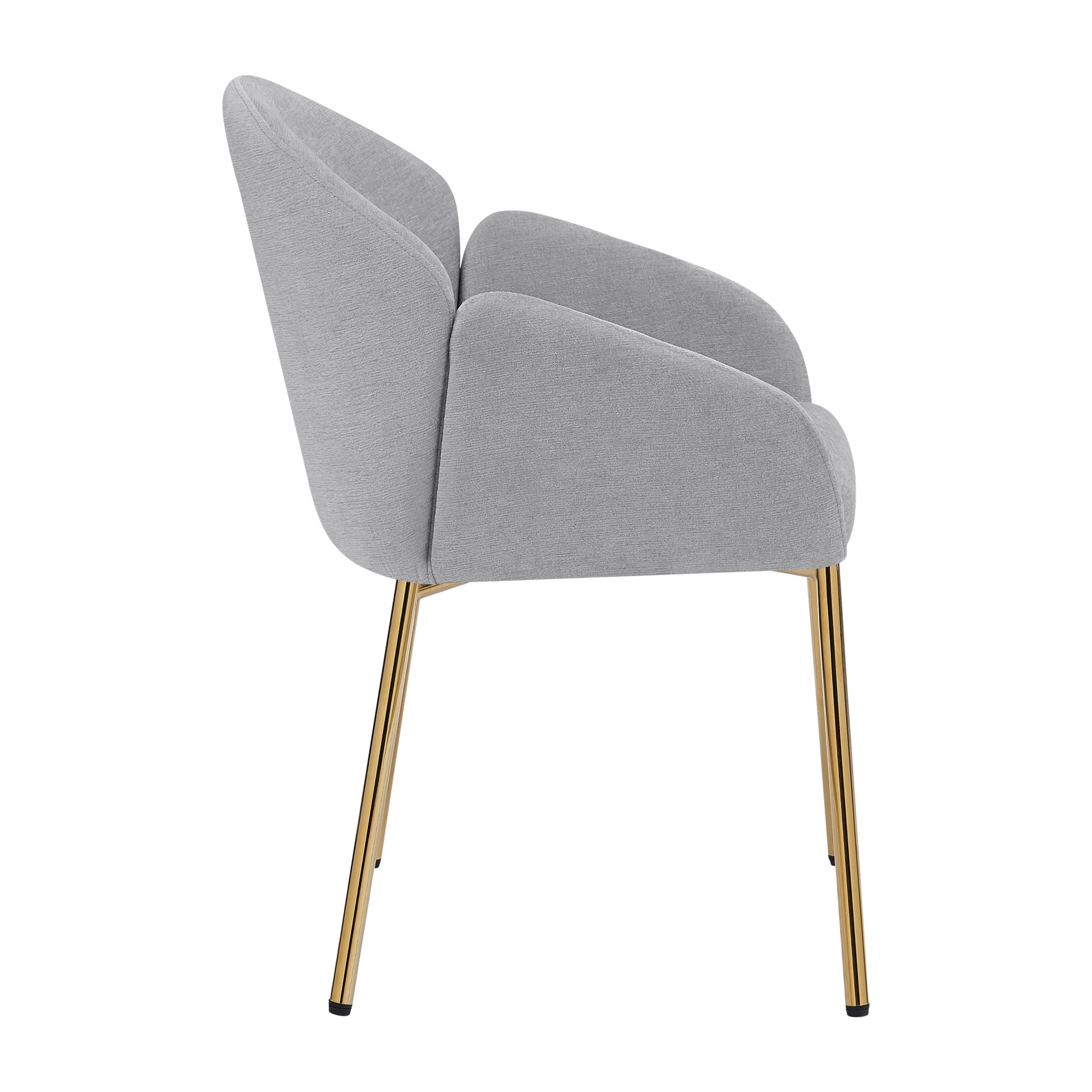 Upholstered Dining Chair (Set of 2) For Dining Room, Kitchen, Gold Metal Frame - Gray - Image 11