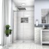 Shower Door Single Sliding Bypass Enclosure - Brushed Nickel - Image 2