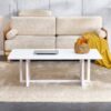 Chinese Style Solid Wood And Imitation Rattan Coffee Table, Rectangular Low Table For Small Living Rooms - White - Image 5