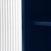 2 Doors Metal Storage Cabinet Display Cabinet With Glass Doors Metal Kitchen Sideboard Buffet Cabinet Glass Storage Cabinet For Dining Room Living Room Bedroom - Dark Blue - Image 16