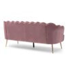 Modern Glam Velvet 3 Seater Sofa With Curvaceous Shell Design - Blush - Image 5