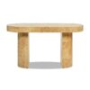 Jesse - Single Drawer Oval Computer Desk - Warm Natural Brown Burl - Image 3