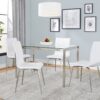 Fuji Mason - Upholstered Swivel Contemporary Dining Set, Glass, 5 Piece - Multicolor - Image 6