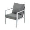 Aluminum Lounge Chair With Sleek Rope Accents, Comfortable Cushions, For Modern Indoor Outdoor Spaces - Gray / Silver / White - Image 5
