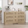 Rattan Locker With 9 Drawers And Metal Handles For Kitchen, Living Room, Bedroom - Natural - Image 2