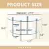 Contemporary Minimalist Double Layer Tempered Glass Coffee Table With Plated Legs - Silver / Transparent - Image 3