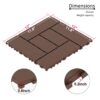 Zz Style 12" Patio Deck Tiles, Diy Interlocking Flooring - Red Brown - Image 3