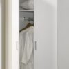 Michael - Double Door Wardrobe Cabinet Armoire With Shelf And Hanging Rod - White - Image 3