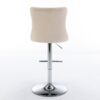 Swivel Velvet Barstools Adjusatble Seat Height From 25-33", Modern Upholstered Chrome Base Bar Stools With Backs Comfortable Tufted For Home Pub And Kitchen Island (Set of 2) - Beige - Image 8