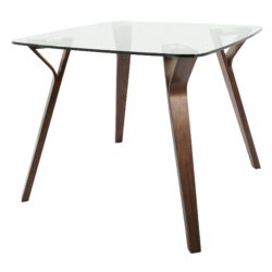 Folia - Mid-Century Modern Dinette Table - Walnut / Clear