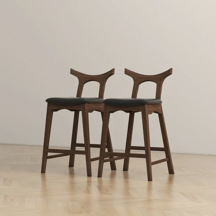 Hester - Upholstered Square Bar Chair (Set of 2) - Black / Brown - Image 11