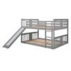 Full Over Full Bunk Bed With Ladder With Slide - Gray - Image 5