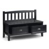 Burlington - Entryway Storage Bench With Drawers - Black - Image 2