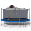 14Ft Trampoline For Adults & Kids With Basketball Hoop, Outdoor Trampolines With Ladder And Safety Enclosure Net For Kids And Adults - Blue - Image 15