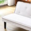 Versatile Corduroy Sofa Bed With Frame - Beige - Image 10