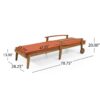 Jason - Chaise Lounge Acacia Wood Adjustable Outdoor Chair - Orange - Image 3