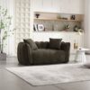 Soft Beanbag Chair With High Resilience Foam Core For Two People - Olive Green - Image 2