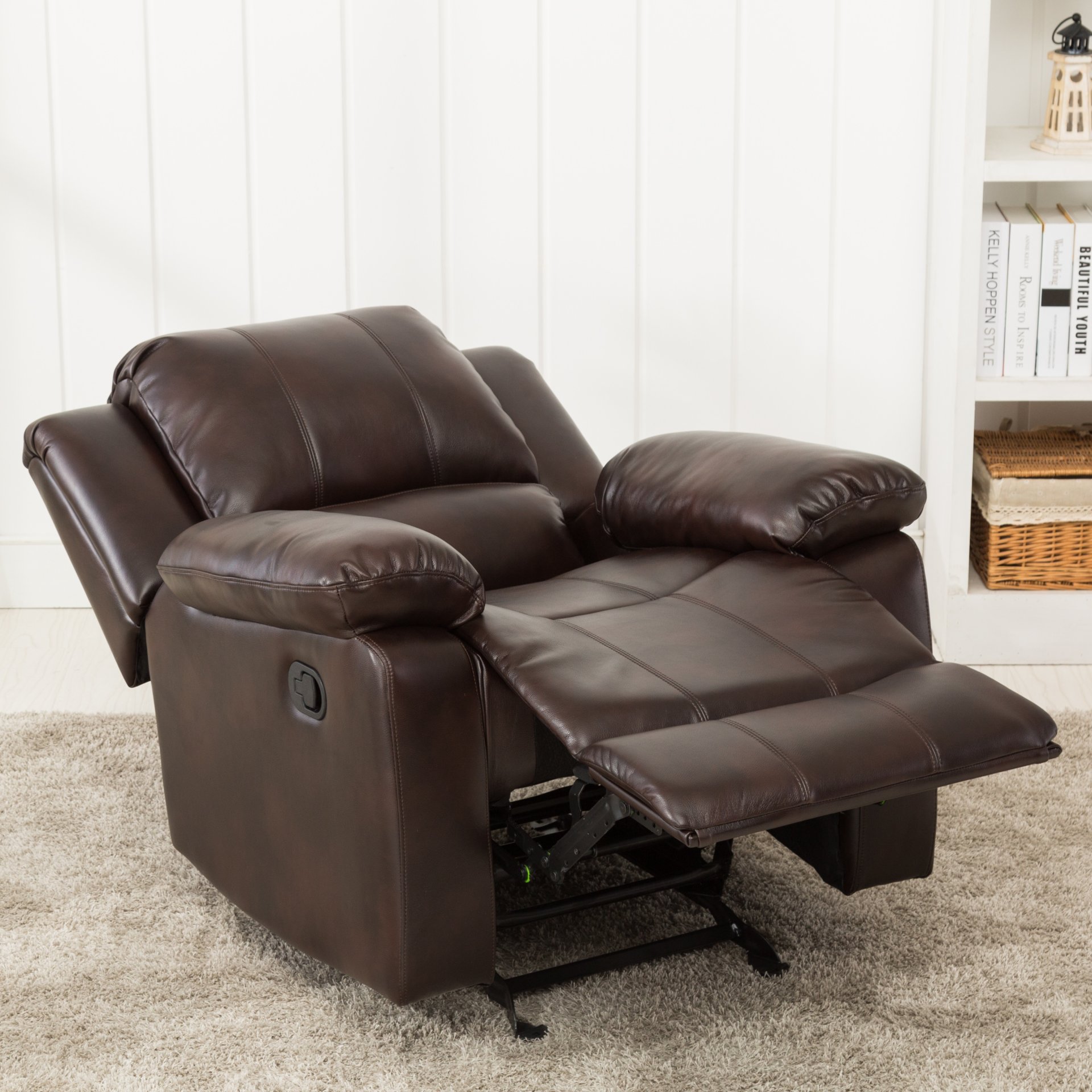 Charlotte - Glider Recliner With Classic Style And Plush Comfort - Brown - Image 4
