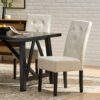Carter - 5 Tuft Dining Chair With Button Tufted Backrest And Espresso Legs - Ivory - Image 5