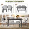 6 Pieces Dining Room Table Set, Rustic Farmhouse Dining Room Rectangular Table With 4 Upholstered Chairs And Bench, Solid Wood Kitchen Dining Table Set For 6 Persons - Gray - Image 8