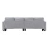 4 Seater Modern Linen Sofa With Armrest Pockets And 4 Pillows, Minimalist Style Couch - Light Gray - Image 8