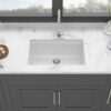 Quartz Kitchen Sink 28" X 19" Granite Composite Workstation Undermount Kitchen Sink - White - Image 5