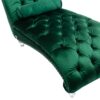 Velvet Button Tufted Upholstered Chaise Lounge Chair With Pillow For Bedroom Living Room Office - Emerald - Image 16