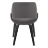 Fabrico - Mid-Century Modern Faux Leather Dining Chair (Set of 2) - Black / Gray - Image 4
